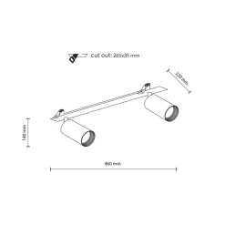 Lampa sufitowa Spot podtynkowa AMIS biała 2xGU10 * TK Lighting Outlet
