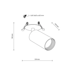Lampa sufitowa Spot podtynkowa AMIS czarna 1xGU10 * TK Lighting Online