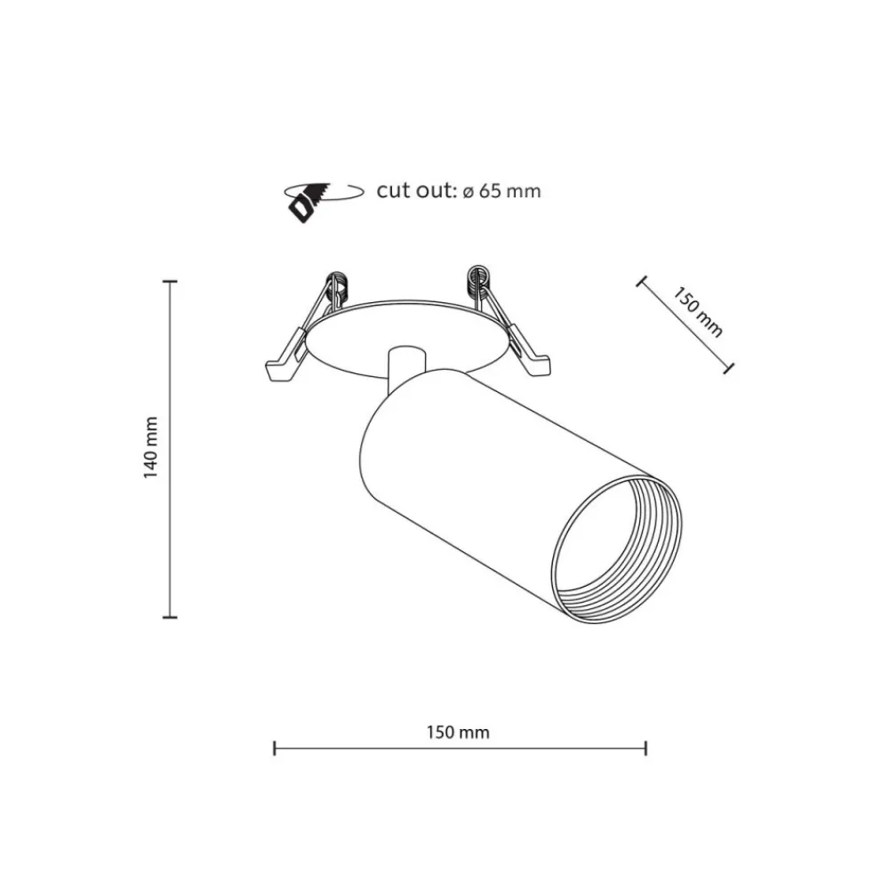 Lampa sufitowa Spot podtynkowa AMIS czarna 1xGU10 * TK Lighting Online