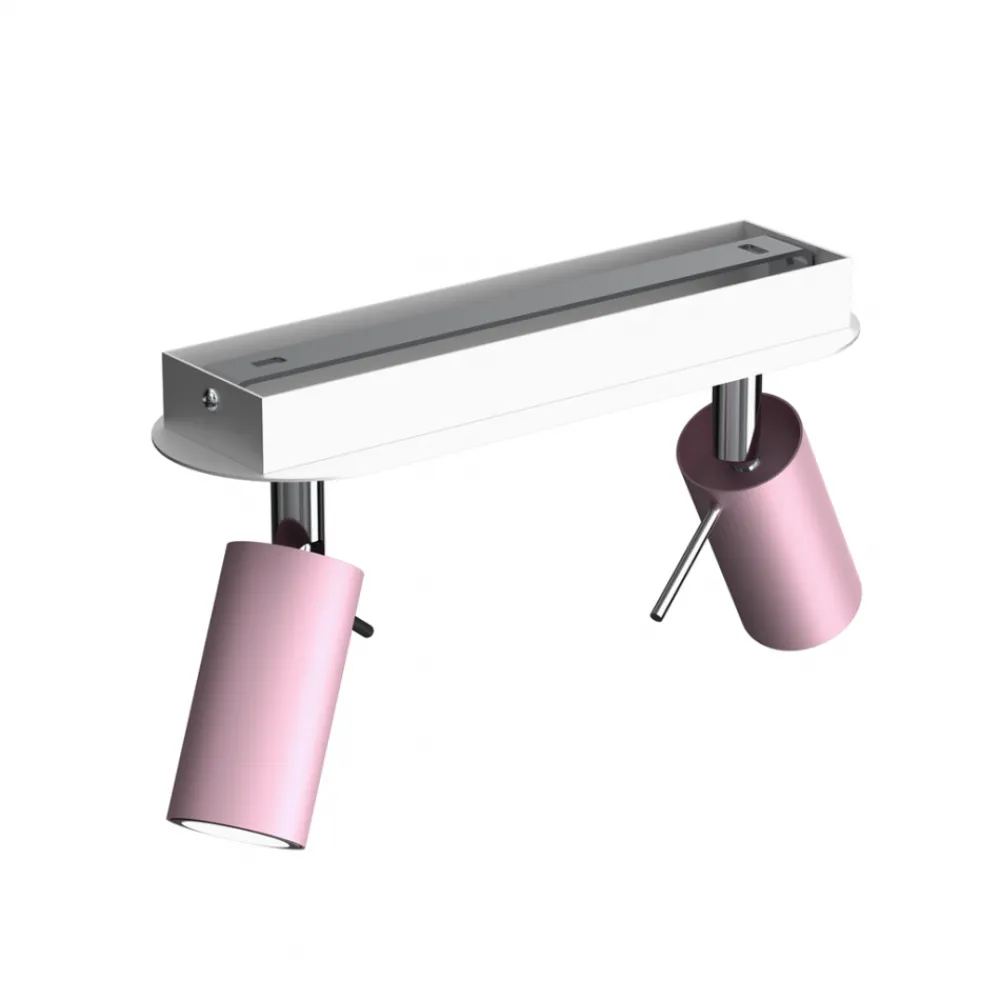 Lampa Sufitowa Spot PRESTON Biały Różowy 2xmini GU10 * Eko-light Best