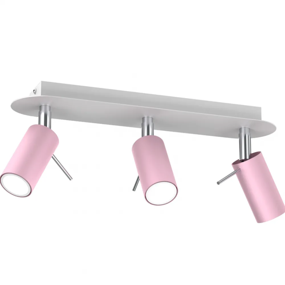 Lampa Sufitowa Spot PRESTON Biały Różowy 3xmini GU10 * Eko-light Best