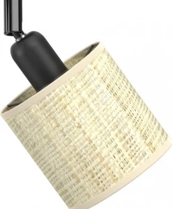 Lampa Sufitowa Spot RATTAN Czarny Beżowy Abażur 3xE14 Plafon * Luminex Best