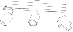 Lampa Sufitowa Spot STRIPER Czarny Złoty 3xGU10 * Luminex Discount