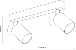 Lampa Sufitowa SPOT TOP Czarny Złoty 2xGU10 * TK Lighting Outlet
