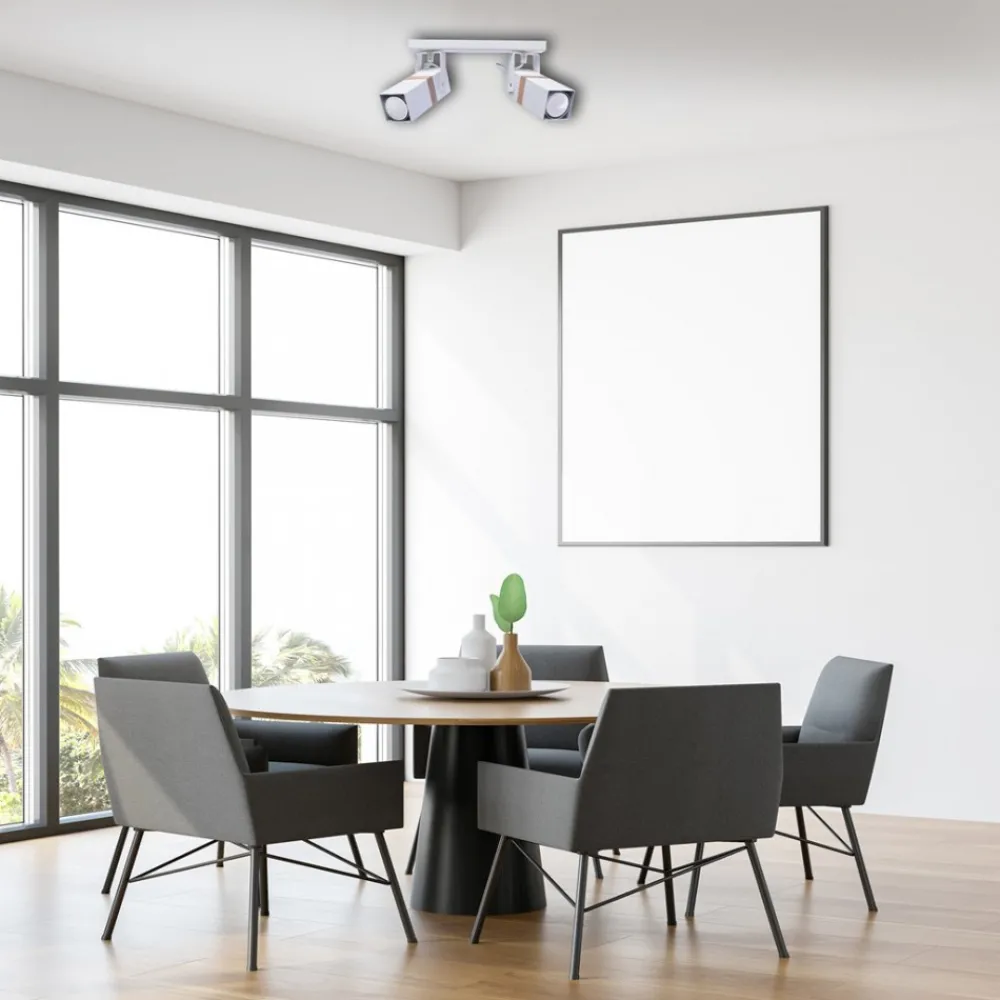 Lampa sufitowa Spot VIDAR Biały Brązowy 2xGU10 * Eko-light Discount