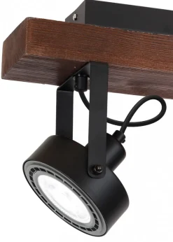 Lampa Sufitowa Spot VIVA WOOD Czarny Brązowy 3xGU10 AR111 * Luminex Best