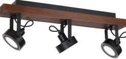 Lampa Sufitowa Spot VIVA WOOD Czarny Brązowy 3xGU10 AR111 * Luminex Best