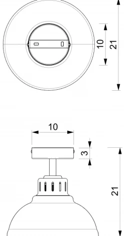 Lampa Sufitowa SVEN Czarny Biały Metalowy Klosz 1xE27 * Luminex Best