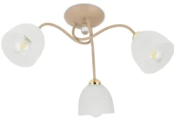 Lampa Sufitowa Tina Beżowa Szkło 3xE27 58 cm * HowHomely Clearance
