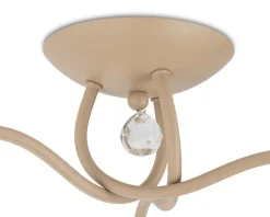 Lampa Sufitowa Tina Beżowa Szkło 3xE27 58 cm * HowHomely Clearance