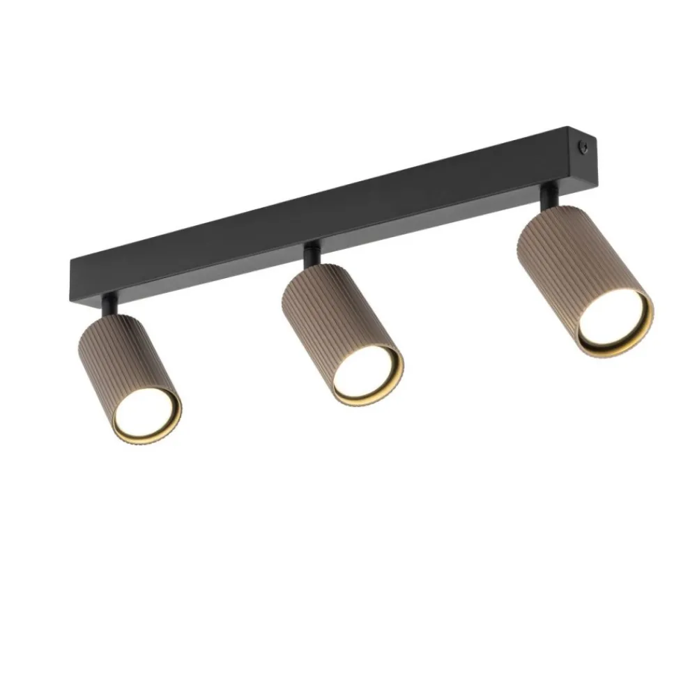 Lampa sufitowa TUNE czarna brązowa 3xGU10 * TK Lighting