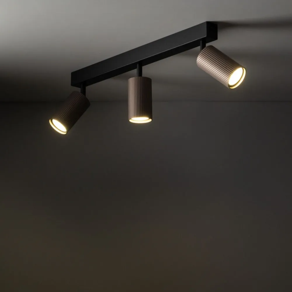 Lampa sufitowa TUNE czarna brązowa 3xGU10 * TK Lighting