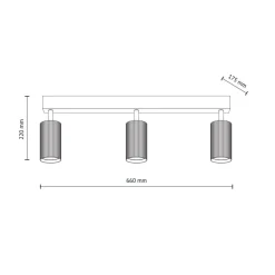 Lampa sufitowa TUNE czarna brązowa 3xGU10 * TK Lighting