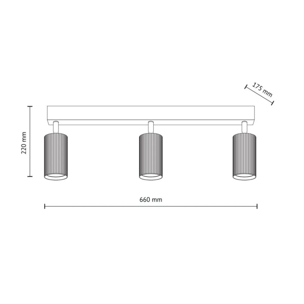 Lampa sufitowa TUNE czarna brązowa 3xGU10 * TK Lighting