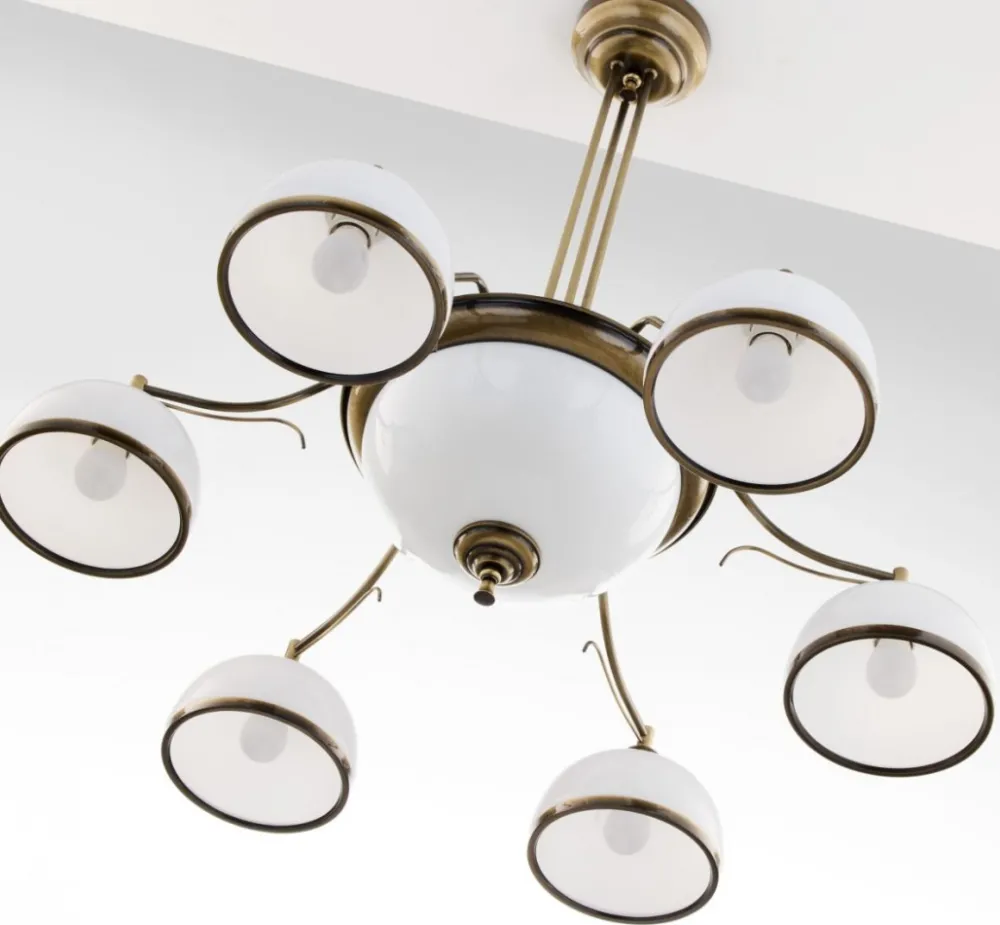 Lampa sufitowa TURKUS mosiądz patynowany 8xE27 * Jupiter Sale
