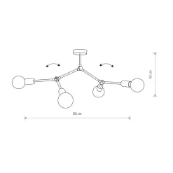 Lampa Sufitowa TWIG Czarny 4xE27 * Nowodvorski New