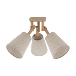 Lampa sufitowa VAIO sabia beżowy abażur len 3xE27 * TK Lighting Online