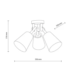 Lampa sufitowa VAIO sabia beżowy abażur len 3xE27 * TK Lighting Online