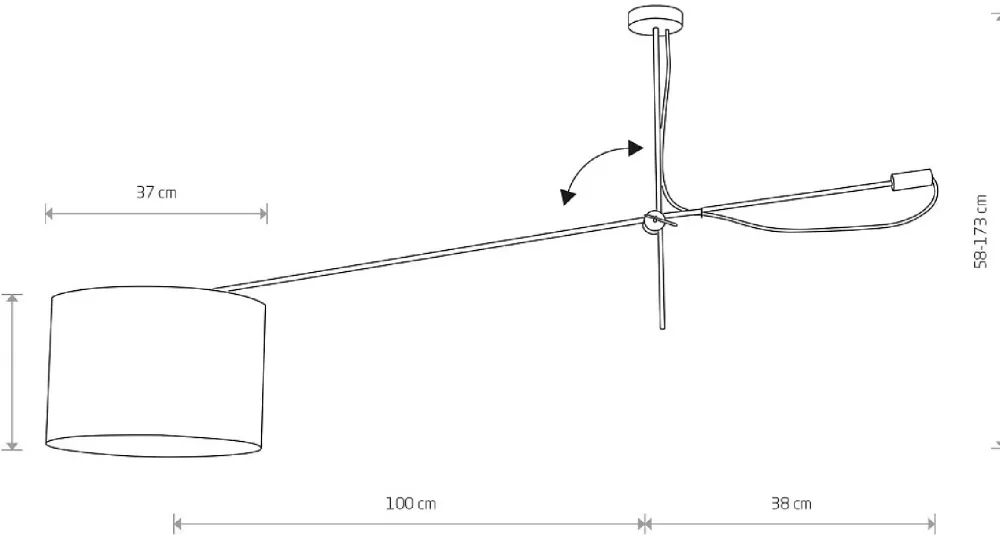 Lampa Sufitowa VIPER Biały Abażur 1xE27 Ruchome Ramie * Nowodvorski Discount