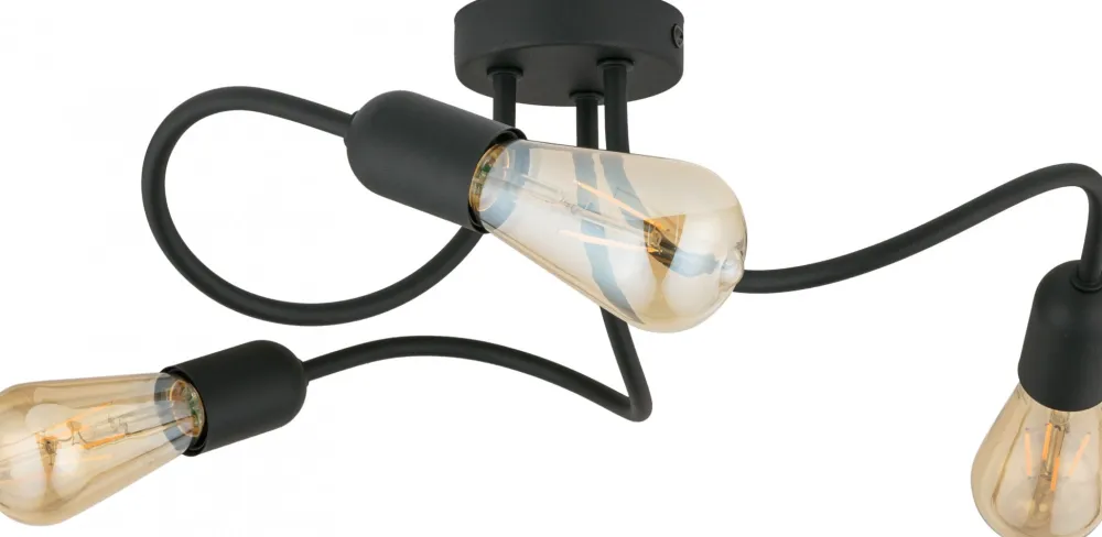 Lampa Sufitowa WAVE Czarny Loft 3xE27 * TK Lighting Discount
