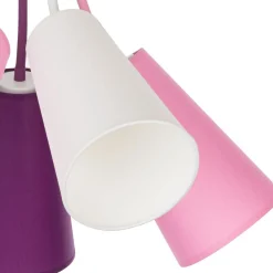 Lampa Sufitowa WIRE KIDS Biały Fioletowy Abażury 5xE27 * TK Lighting Hot