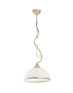 Lampa Sufitowa XSARA Patyna Biały Szklany Klosz 1xE27 30 cm * Jupiter