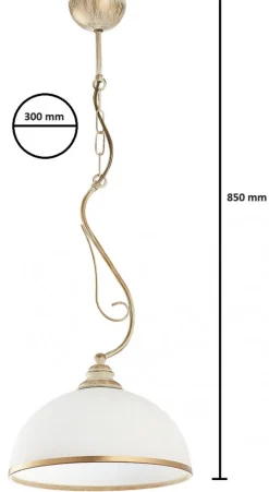 Lampa Sufitowa XSARA Patyna Biały Szklany Klosz 1xE27 30 cm * Jupiter