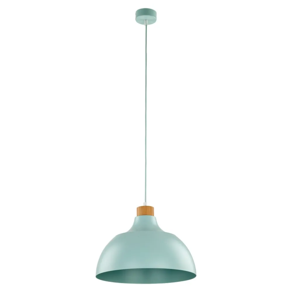 Lampa Wiszaca CAP Miętowy Metalowy Klosz 1xE27 34 cm * TK Lighting Sale