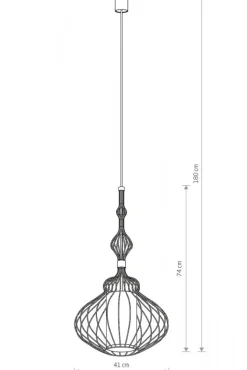 Lampa Wisząca ABI Czarny Metalowy Klosz Abażur 1xE27 41cm