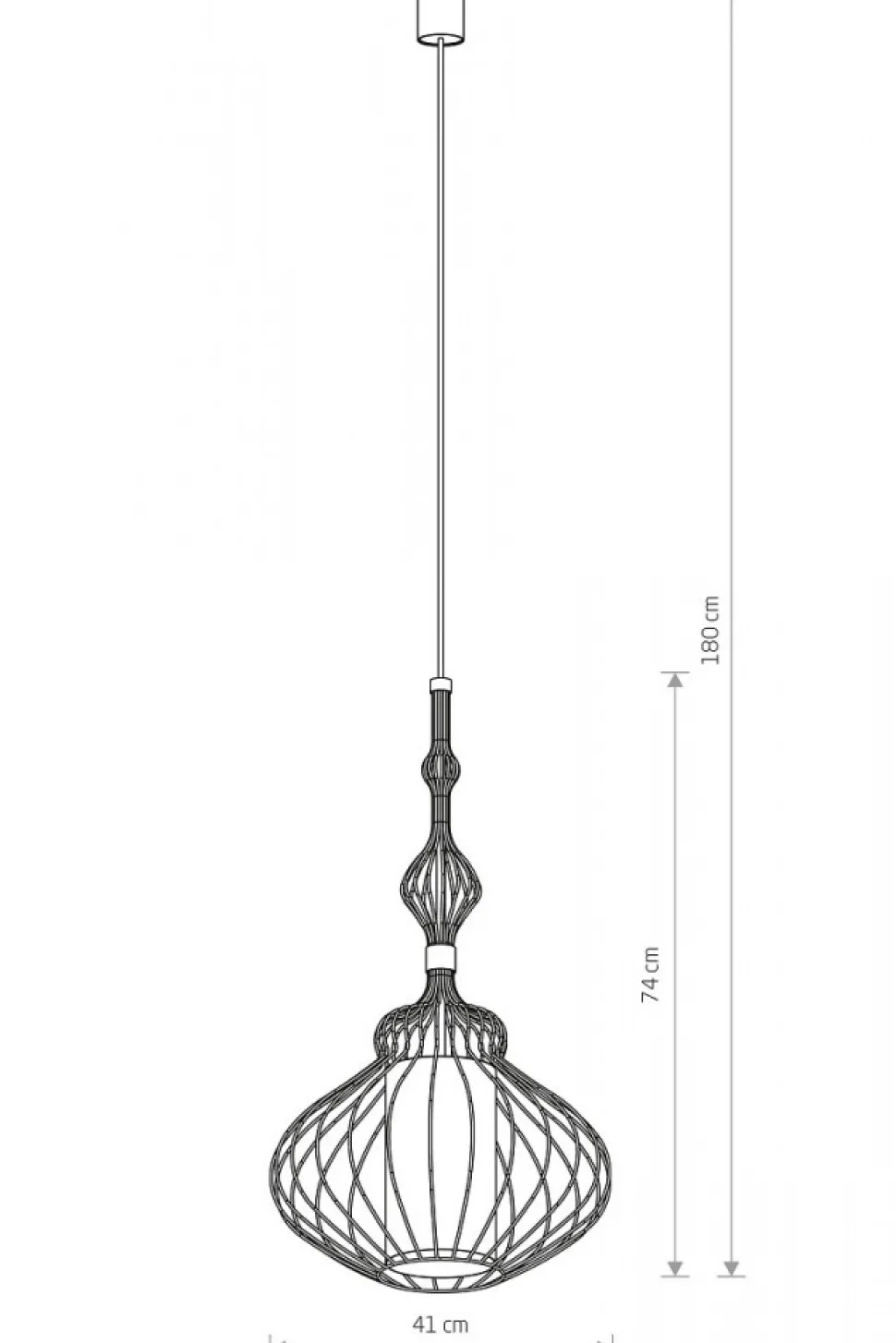 Lampa Wisząca ABI Czarny Metalowy Klosz Abażur 1xE27 41cm