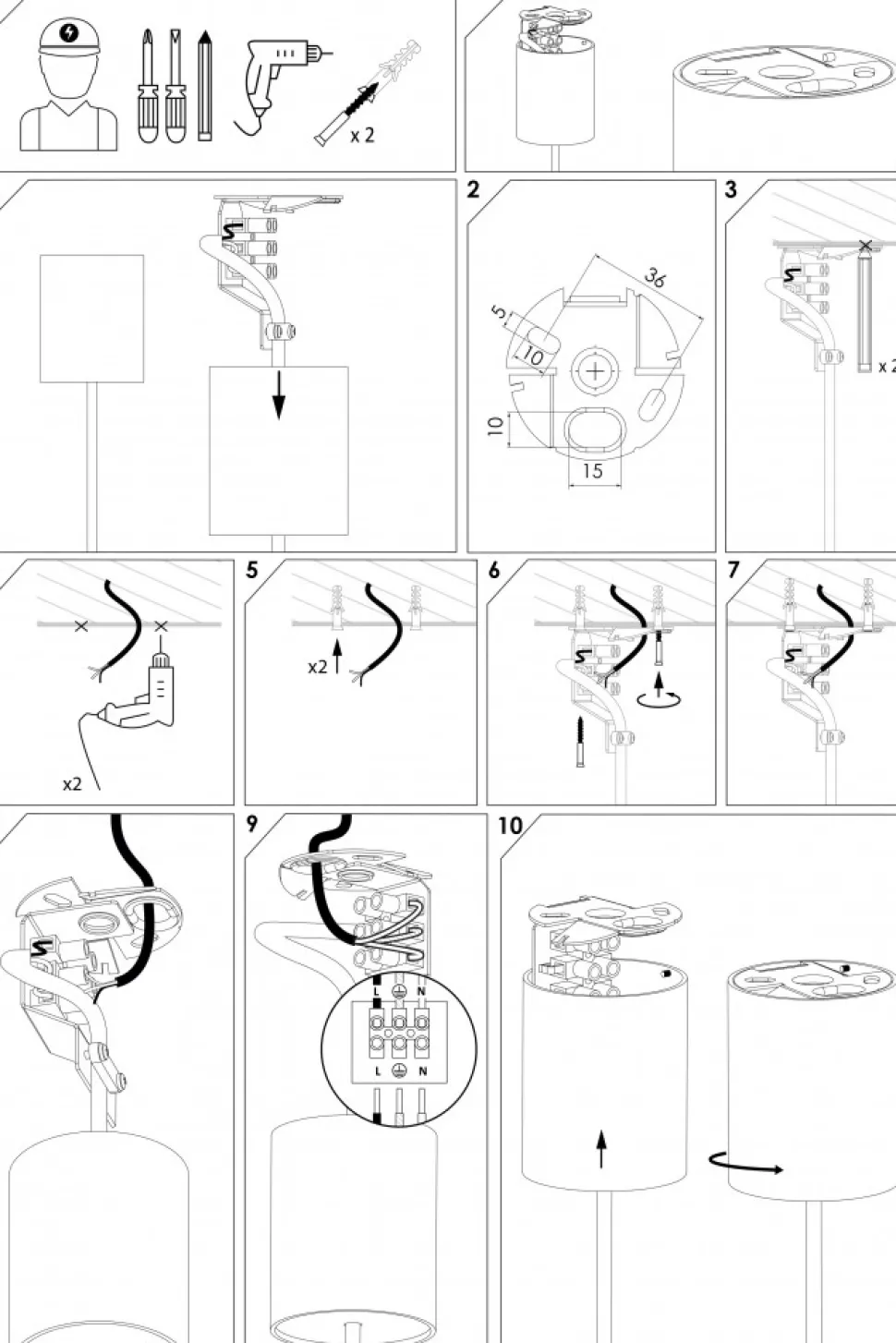 Lampa Wisząca ABI Czarny Metalowy Klosz Abażur 1xE27 41cm