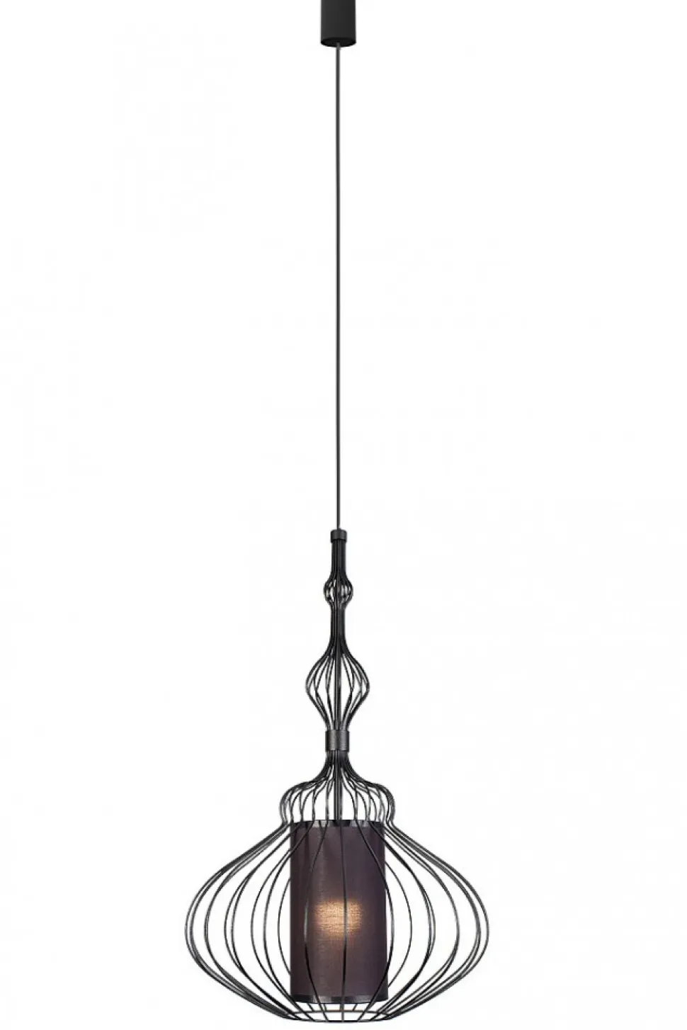 Lampa Wisząca ABI Czarny Metalowy Klosz Abażur 1xE27 41cm