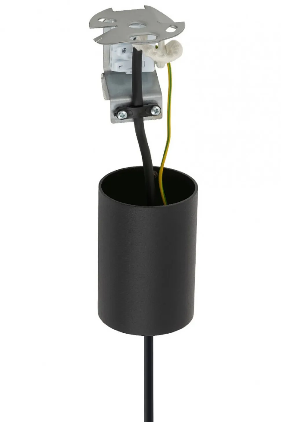 Lampa Wisząca ABI Czarny Metalowy Klosz Abażur 1xE27 22cm