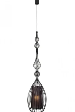 Lampa Wisząca ABI Czarny Metalowy Klosz Abażur 1xE27 22cm