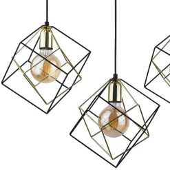 Lampa Wisząca ALAMBRE Czarny Złoty 3xE27 * TK Lighting Outlet