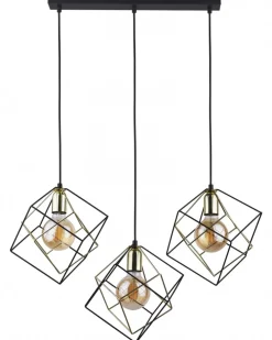 Lampa Wisząca ALAMBRE Czarny Złoty 3xE27 * TK Lighting Outlet