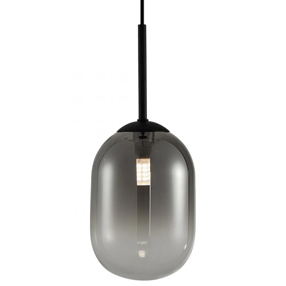 Lampa Wisząca ALIAS Czarny Szklany Klosz 1xE14 20cm * Eko-light New