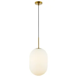 Lampa wisząca ALIAS Złoty Szklany Klosz 1xE14 24cm * Eko-light New