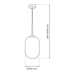Lampa wisząca ALIAS Złoty Szklany Klosz 1xE14 24cm * Eko-light New