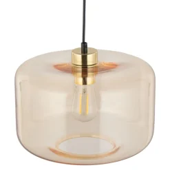 Lampa Wisząca ALMA Czarny Bursztyn Szklany Klosz 1xE27 30cm * TK Lighting