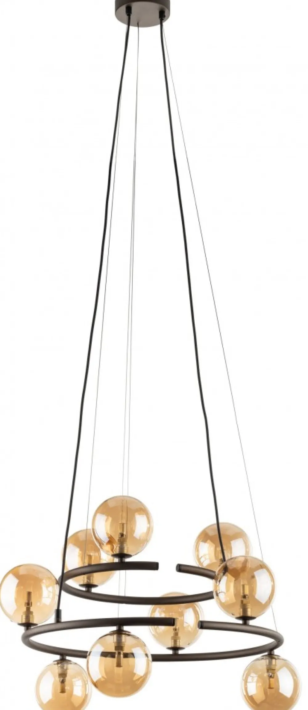 Lampa Wisząca ANABELLE Brązowy Szklane Klosze 9xG9 * TK Lighting