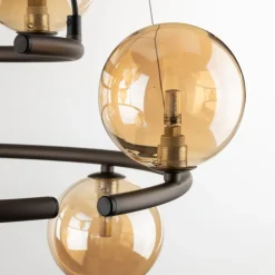 Lampa Wisząca ANABELLE Brązowy Szklane Klosze 9xG9 * TK Lighting