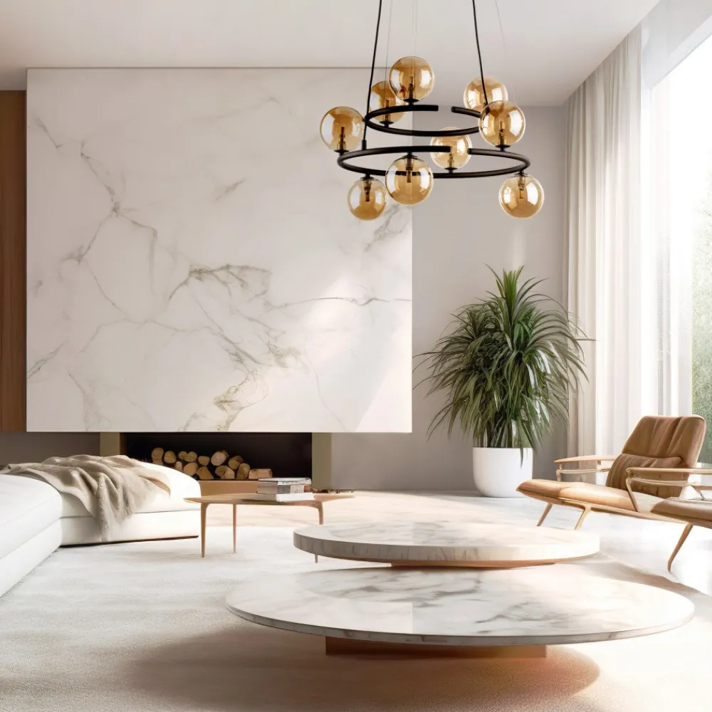 Lampa Wisząca ANABELLE Brązowy Szklane Klosze 9xG9 * TK Lighting