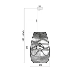 Lampa Wisząca ARONA Abażur Beżowy 1xE14 40cm * Eko-light New