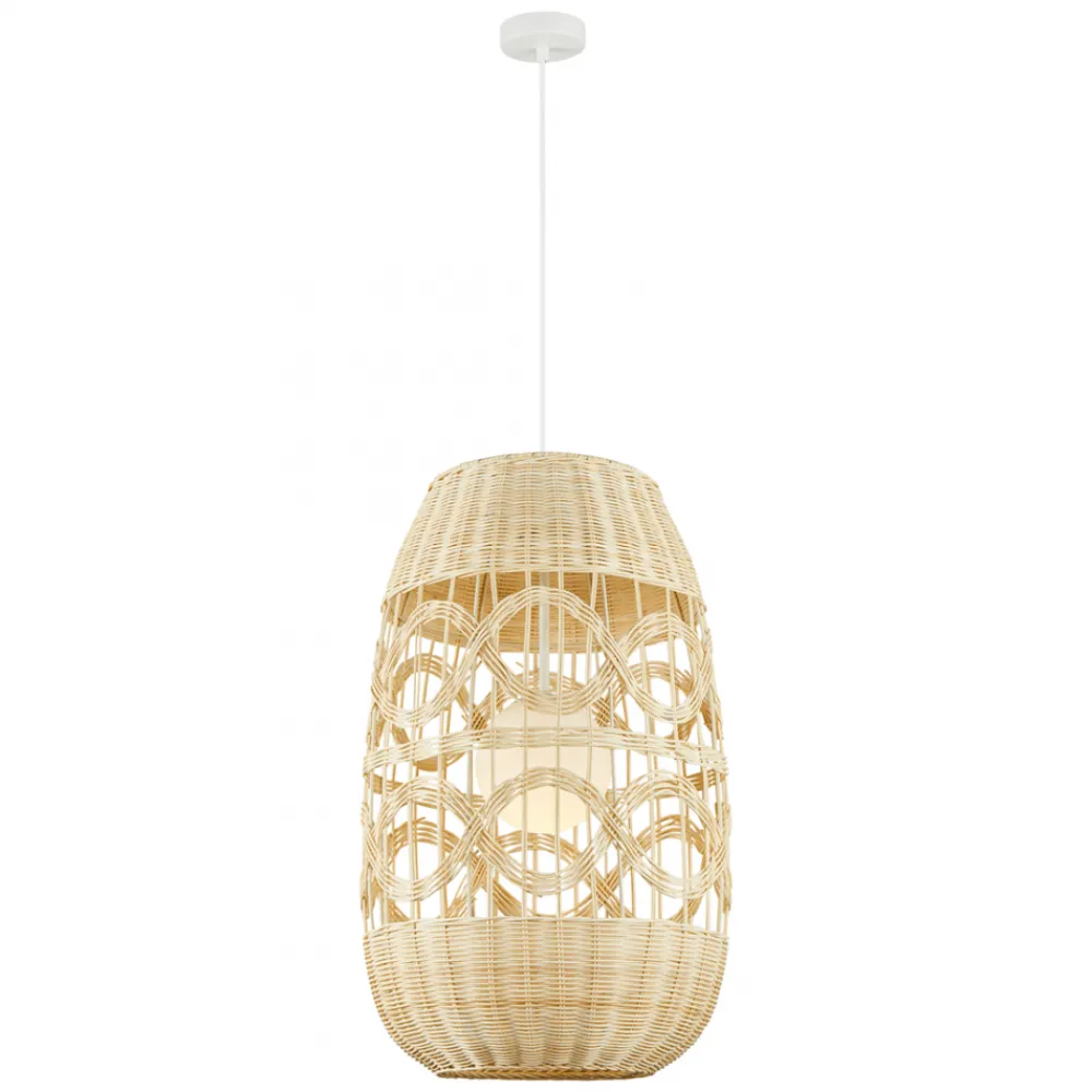 Lampa Wisząca ARONA Abażur Beżowy 1xE14 40cm * Eko-light New