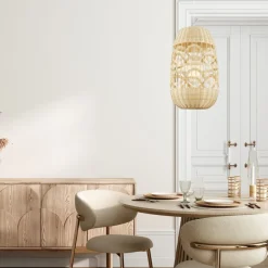 Lampa Wisząca ARONA Abażur Beżowy 1xE14 40cm * Eko-light New