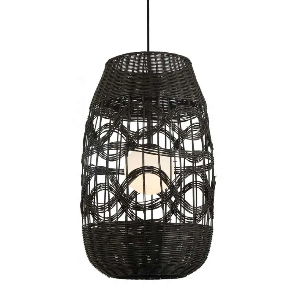Lampa Wisząca ARONA Abażur Czarny 1xE14 40cm * Eko-light Outlet