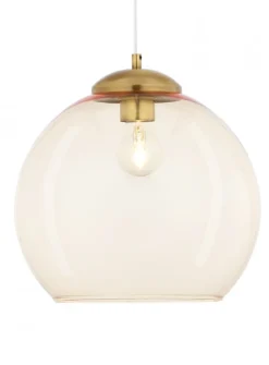 Lampa Wisząca ASTI Patyna Bursztynowy Szklany Klosz 1xE27 29 cm * Jupiter Sale