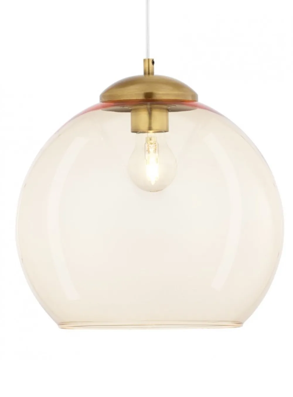 Lampa Wisząca ASTI Patyna Bursztynowy Szklany Klosz 1xE27 29 cm * Jupiter Sale