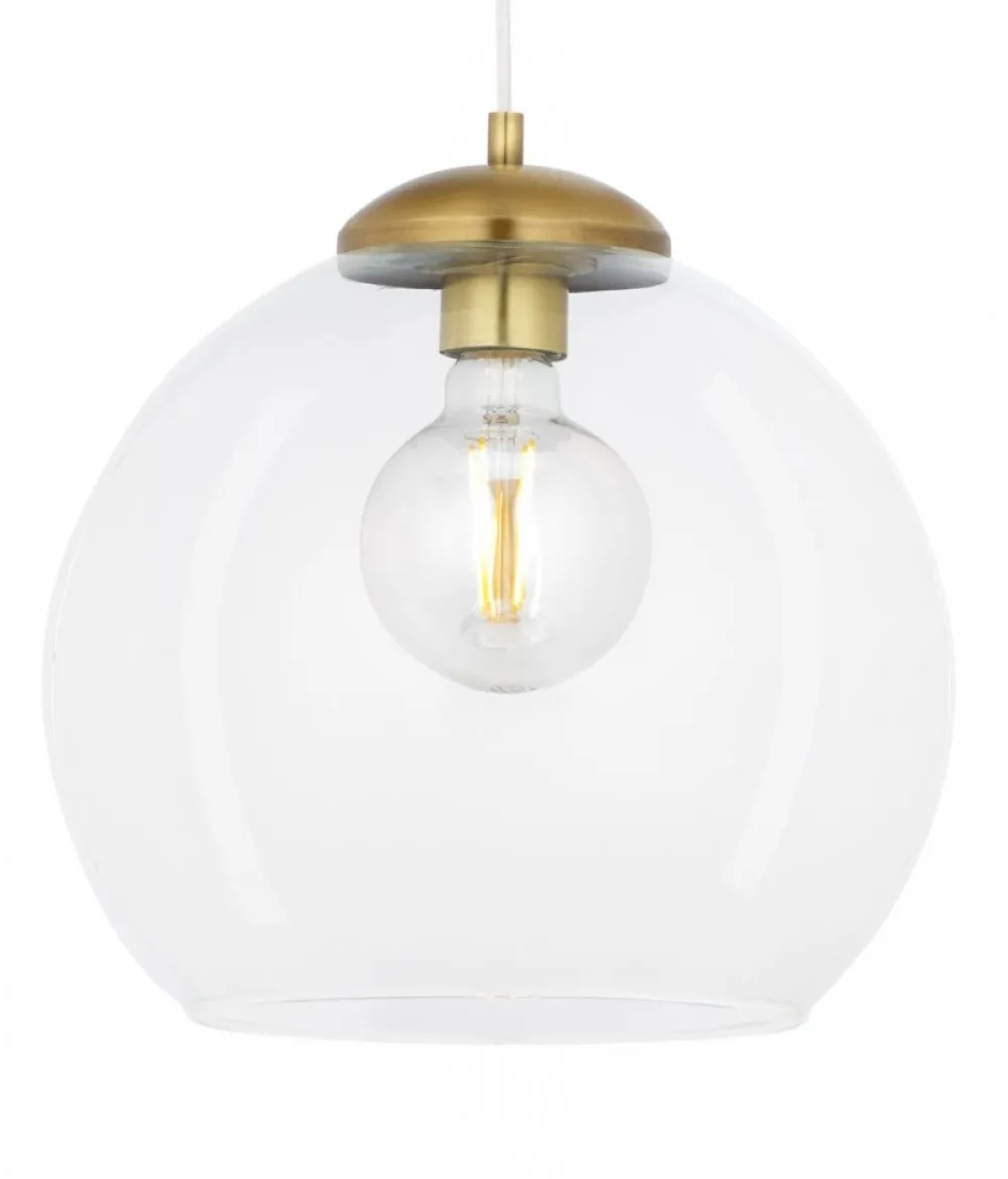 Lampa Wisząca ASTI Patyna Transparentny Szklany Klosz 1xE27 29 cm * Jupiter Outlet